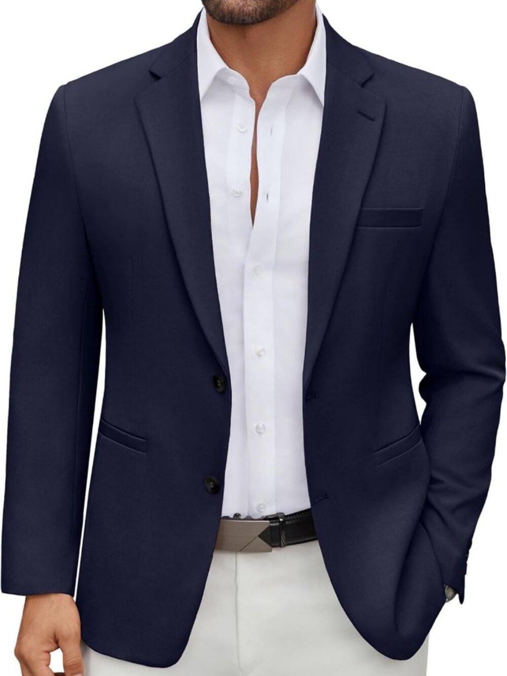 Stylish Lightweight Casual Blazer for Men | Regular Fit Two-Button Sport Coat